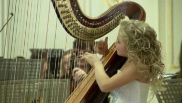 Angelic 9-Year Old Harpist