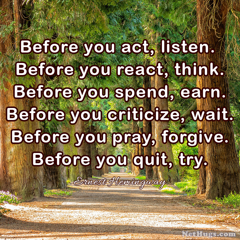 Before You... - NetHugs.com