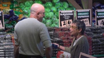 Older Woman Shopping Alone Asks for Help