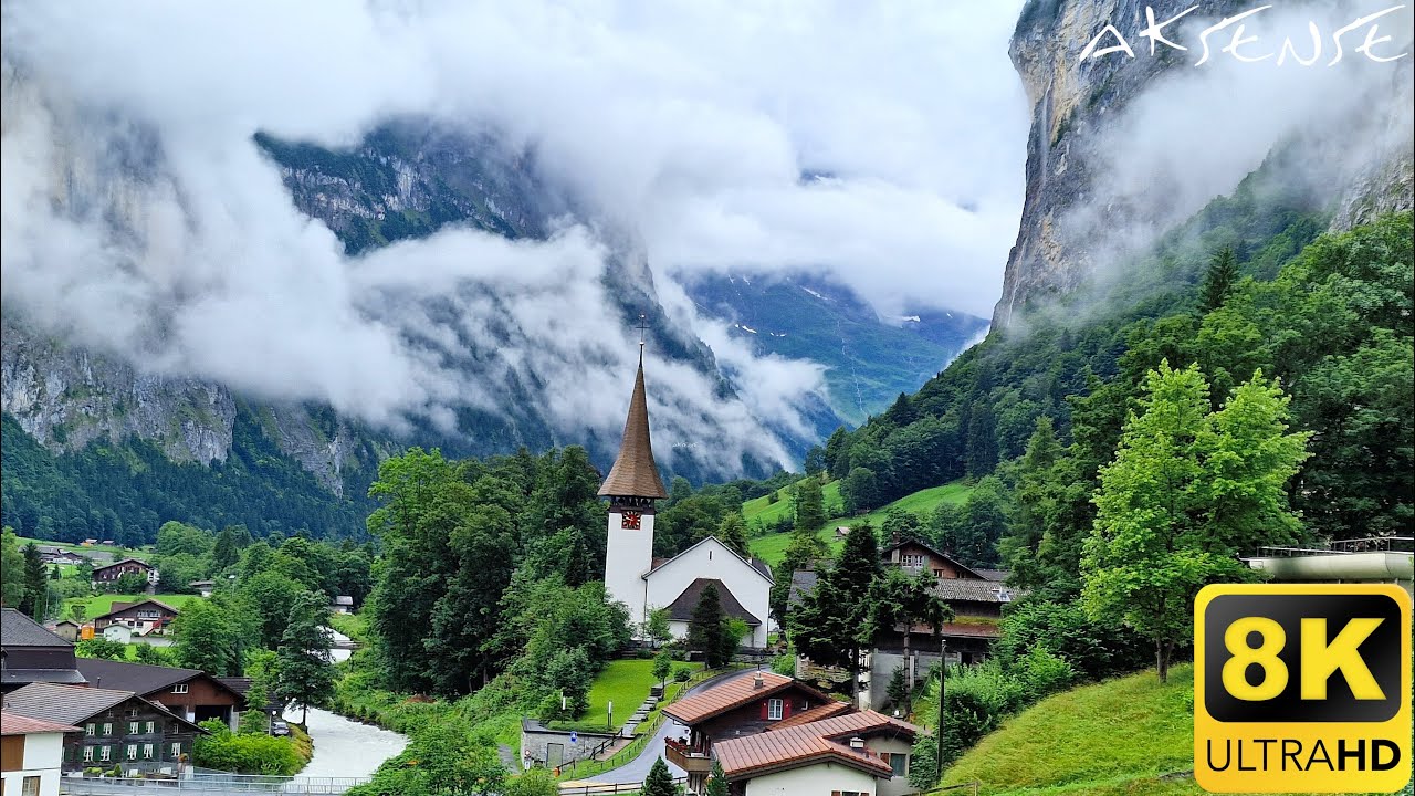Switzerland - A Paradise | LAUTERBRUNNEN village and valley | 8K UHD Video
